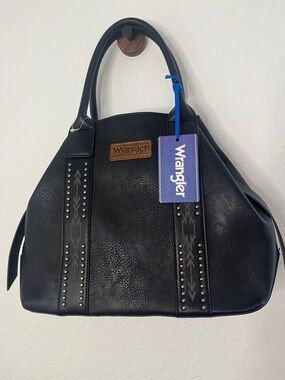 Wrangler Black Stud Detail Satchel